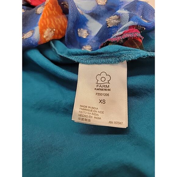 FARM RIO Anthropologie Maxi Bloom Mini Dress Metallic Embroidered‎ Size XS NWT - Picture 15 of 16